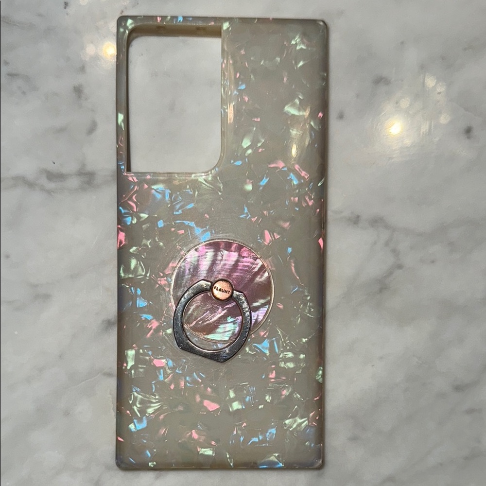Flaunt Elegant Iridescent Phone Case with Ring Holder for Galaxy S21 Ultra